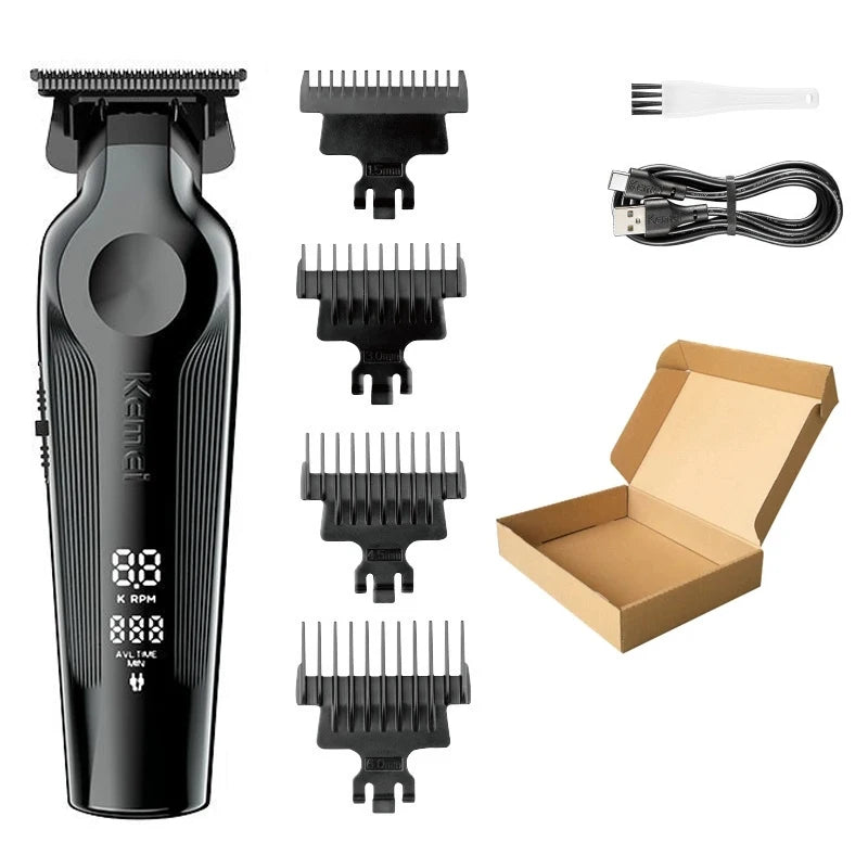Kemei KM-264 high-definition digital hair clipper salon shaving hair clipper set with strong power carving electric push clipper