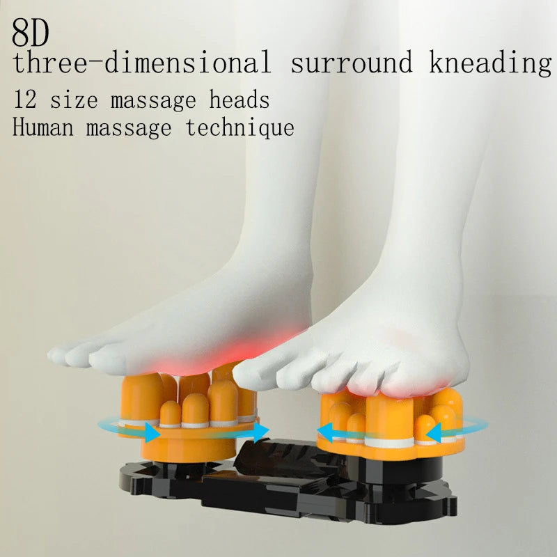 Electric Foot Massager Heating Therapy Hot Compression Shiatsu Kneading Roller Muscle Relaxation Relief Fatigue Foot Spa Machine
