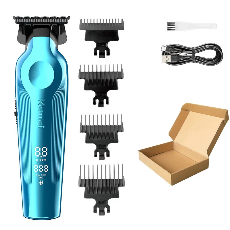 Kemei KM-264 high-definition digital hair clipper salon shaving hair clipper set with strong power carving electric push clipper