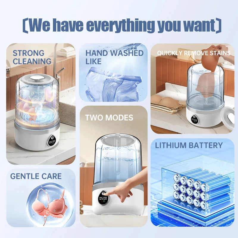 Portable Washing Machine 2L EU US UK AU Mini Dehydratable Dormitory Student Sock Underwear Panties Rental Travel Free Shipping