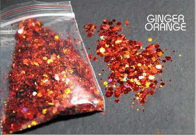 50g Mirror Iridescent Mixed Hexagon Nail Glitter Sequins Mermaid Holographic Spangles Chunky Flakes Face Make Up Nail Art Powder