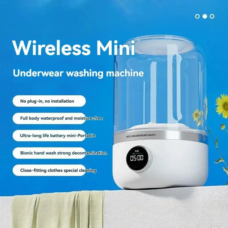 Portable Rechargeable Mini Washing Machine for Underwear,Mini Portables Washing Machine, 20 Washes per Charge