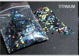 50g Mirror Iridescent Mixed Hexagon Nail Glitter Sequins Mermaid Holographic Spangles Chunky Flakes Face Make Up Nail Art Powder