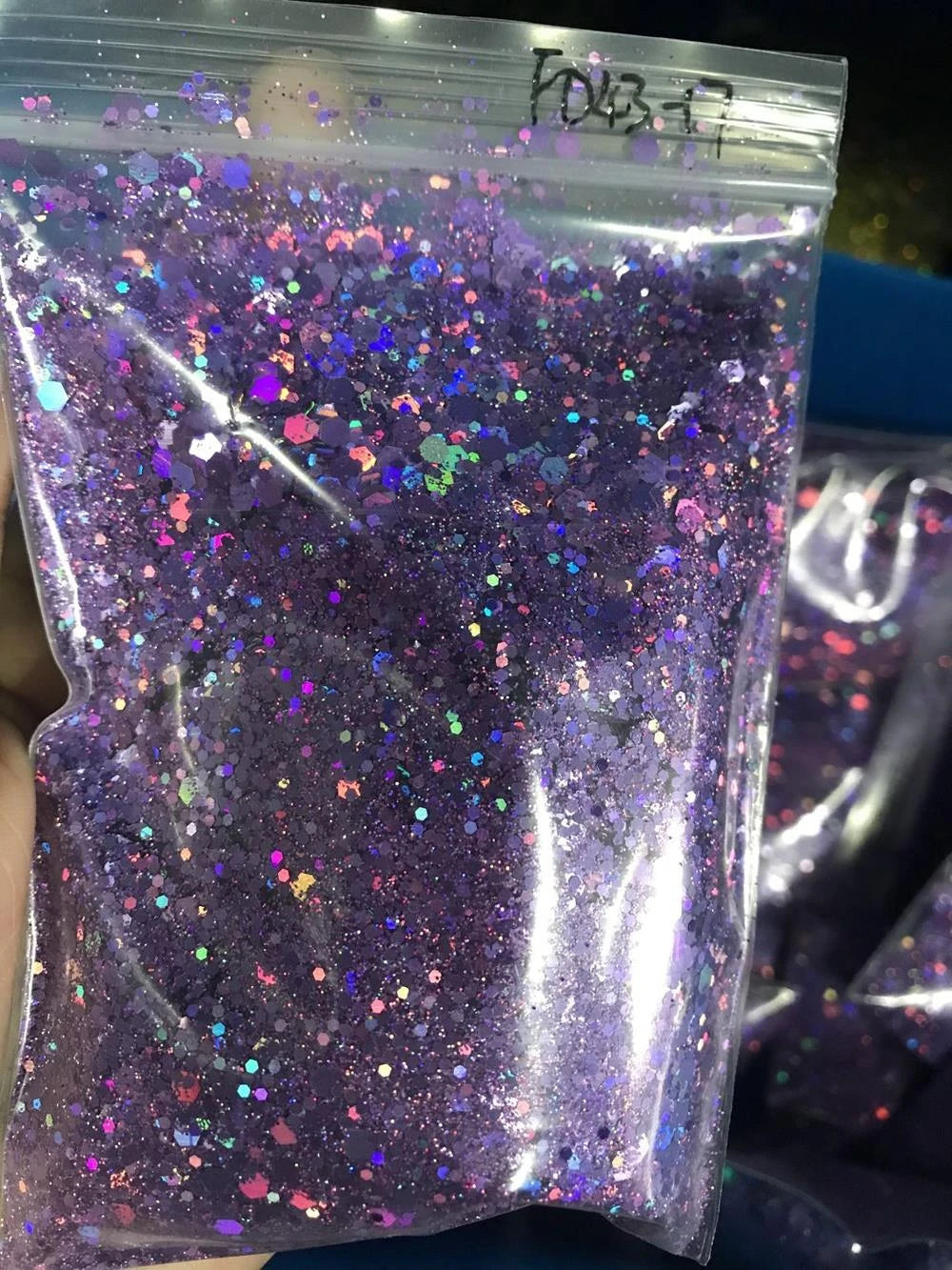 50g Mirror Iridescent Mixed Hexagon Nail Glitter Sequins Mermaid Holographic Spangles Chunky Flakes Face Make Up Nail Art Powder
